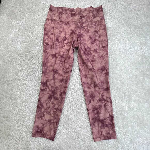 Athleta Salutation Stash Pocket 7/8 Legging Pink Tie Dye - Picture 2 of 8